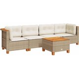  5-dijelni vrtni set sofa s jastucima bež od poliratana 55 x 55 x 36 cm | Shoptok.si