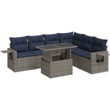  7-dijelni set vrtnih sofa od poliratana s jastucima sivi | shoptok.hr