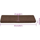  Prostirke za stepenice 30 kom 65x21x4 cm boje kave s pravokutnim rubom | Eponuda.ba