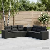  Set sofe 7 kom. Crna 55 x 55 x 69 cm Poli Rattan i čelik 255 x 255 x 85 cm | shoptok.hr