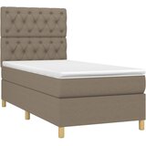  box spring s madracem LED smeđesivi 80 x 200 cm tkanina | shoptok.hr