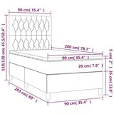 Box spring postelja z vzmetnico temno siva 90x200 cm žamet, (20790164) | Shoptok.si