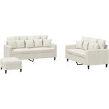  3-dijelni set sofa s jastucima krem baršunasti | Eponuda.com