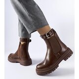 Gemre Brown ankle boots with decorative fastening Jonesboro | ePonuda.com