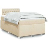  Krevet s oprugama i madracem krem 120 x 200 cm od tkanine | shoptok.hr
