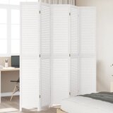 vidaXL Paravan 5-delni bel trden les pavlovnije | Shoptok.si