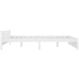  Posteljni okvir bel iz trdnega lesa 140x190 cm, (20643149) | Shoptok.si