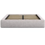 Micadoni Bež tapecirani bračni krevet s prostorom za odlaganje s podnicom 200x200 cm Simon Olivia – | shoptok.hr