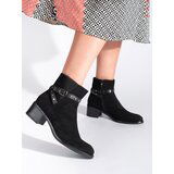 Sergio Leone Suede black low-heeled ankle boots by Cijene