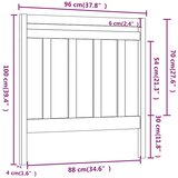  Uzglavlje za krevet sivo 96 x 4 x 100 cm od masivne borovine Slike