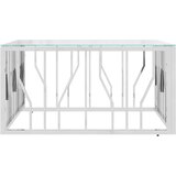  Stolić za kavu 80 x 80 x 40 cm od nehrđajućeg čelika i stakla | shoptok.hr