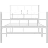 Metalni okvir kreveta uzglavlje i podnožje bijeli 100x190 cm | shoptok.hr