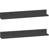  Zidne police 2 kom sive 80 x 11 x 9 cm od masivne borovine | Eponuda.com