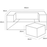 MeowBaby Igralište od krem korduro pjene 100x35x40 cm Montessori - | shoptok.hr