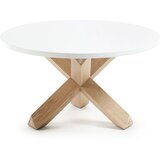 Kave Home Bela/v naravni barvi okrogla mizica z belo mizno ploščo ø 65 cm Lotus – | Shoptok.si