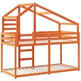 Krevet na kat s krovom voštano smeđi 80x200 cm masivna borovina | shoptok.hr