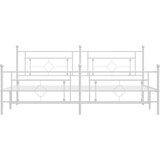 Metalni okvir kreveta uzglavlje i podnožje bijeli 193x203 cm | shoptok.hr