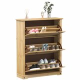  The Living Store Omara za čevlje Corona 99x32x124,5 cm trdna borovina - Omarica Za Čevlje, (21485590) Cene
