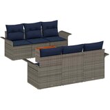 vidaXL Vrtna sedežna garnitura z blazino 7 pcs Siva in mornarsko modra, (5000021051) | Shoptok.si
