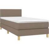  Krevet box spring s madracem LED smeđesivi 100x200 cm tkanina | shoptok.hr