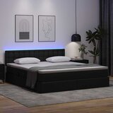  Krevet s prostorom za pohranu s LED-om Crna 180 x 200 cm | shoptok.hr