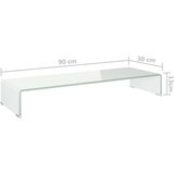 vidaXL Stalak za TV/Monitor Stakleni Bijeli 90x30x13 cm | shoptok.hr