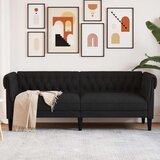  Trosjed Chesterfield crni od tkanine | shoptok.hr