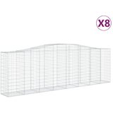  Lučne gabionske košare 8 kom 400x50x120/140cm pocinčano željezo | shoptok.hr