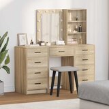  Toaletni stol s ladicama 3 pcs Smeđa Konstruirano drvo | shoptok.hr