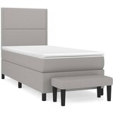  Krevet s oprugama i madracem svjetlosivi 100x200 cm od tkanine | shoptok.hr