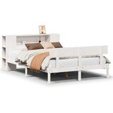 vidaXL Krevet s regalom z knjige bez madraca bijeli 150x200cm borovina | shoptok.hr