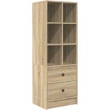 vidaXL Pisalna miza s shranjevanjem Sonoma hrast Inženirski les | Shoptok.si