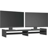  Stojalo za zaslon sivo 100x27x15 cm trdna borovina | Shoptok.si