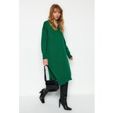 Trendyol Emerald Maxi Sweater V-Neck Dress Cene