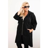 Kesi Włoski Elegant Plus Size women's coat with a collar and large pockets fango Cene