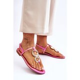 Boto Leather Flat Heel Flip Flops Pink Keep Going | shoptok.hr