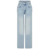 Trendyol Light Blue Stitching Detailed Ripped High Waist Wide Leg Jeans | Shoptok.si
