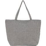 Shelvt Black and white checkered beach bag | ePonuda.com