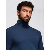 Ombre Men's plain turtleneck longsleeve - navy blue | ePonuda.com