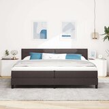 Box Postelja z vzmetnico z vzmetnico Temno rjava 200 x 200 cm blago, (5000127011) Slike