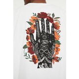 Trendyol White Men's Oversize Fit Crew Neck Short Sleeve Printed T-Shirt | ePonuda.com