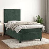 The Living Store Box spring postelja z vzmetnico temno zelena 100x200 cm žamet - Box Spring Postelja, (21492211) | Shoptok.si