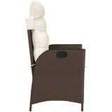  3-dijelni bistro set s jastucima smeđi od poliratana - Smeđa i krem 1 | shoptok.hr