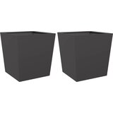 Maison Chic Vrtno korito - Greda - Cvetlični Lonec 2 kosa črna 50x50x50 cm jeklo, (21790347) | Shoptok.si