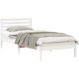 vidaXL Konstrukcija postelje Bela 80 x 210 cm Masivno borovo les, (5000126491) | Shoptok.si