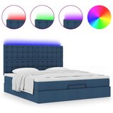 vidaXL Otomanski posteljni okvir z vzmetnico moder 160x200 cm blago, (21653248) | Shoptok.si