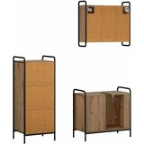  Set ormarića za kupaonicu 3 kom. Hrast artisan - Hrast artisan Ormarić za umivaonik (1 vrata i 1 polica) + viseći ormarić + kupa | shoptok.hr