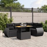 vidaXL 6-dijelni set vrtnih sofa s jastucima crni od poliratana | shoptok.hr