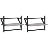 vidaXL Stenske police s prečkami 2 kosa siva sonoma 40x25x30 cm, (20915430) Cene