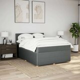 vidaXL Krevet s oprugama i madracem tamnosivi 140x190 cm od tkanine | shoptok.hr